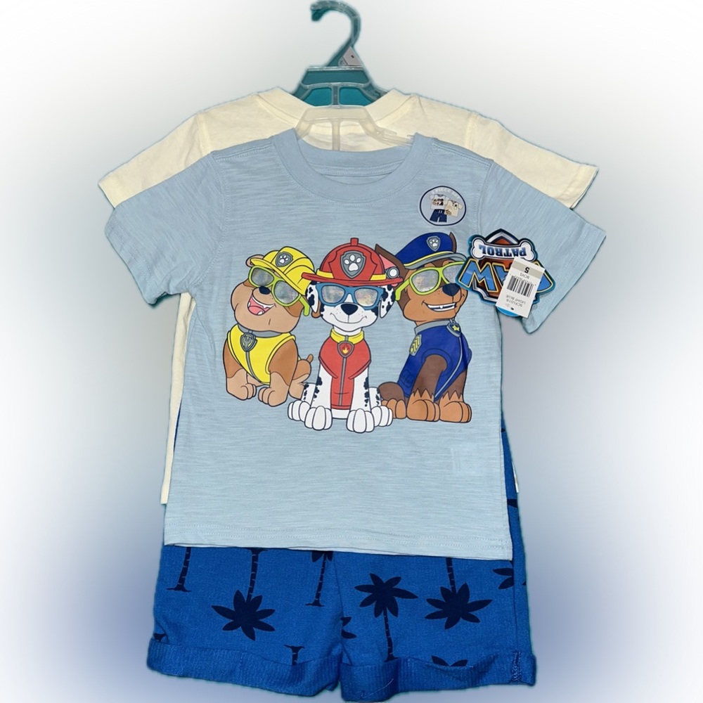 Boys Nickelodeon Paw Patrol Cream & Blue 3pc Set - 5 - Picture 2 of 2